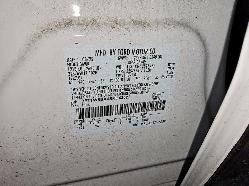 69634106 :رقم المزاد ، 3FTTW8BA6SRB43022 vin ، 2025 Ford Maverick مزاد بيع