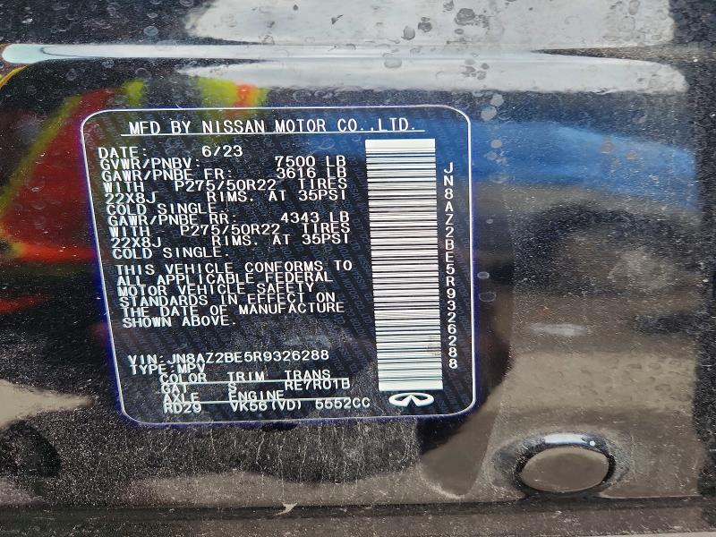 68592536 :رقم المزاد ، JN8AZ2BE5R9326288 vin ، 2024 Infiniti Qx80 مزاد بيع