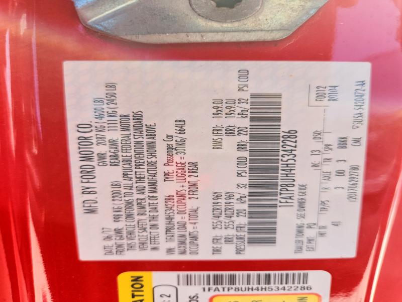 Aukcja sprzedaży 2017 Ford Mustang, vin: 1FATP8UH4H5342286, numer aukcji: 67990326
