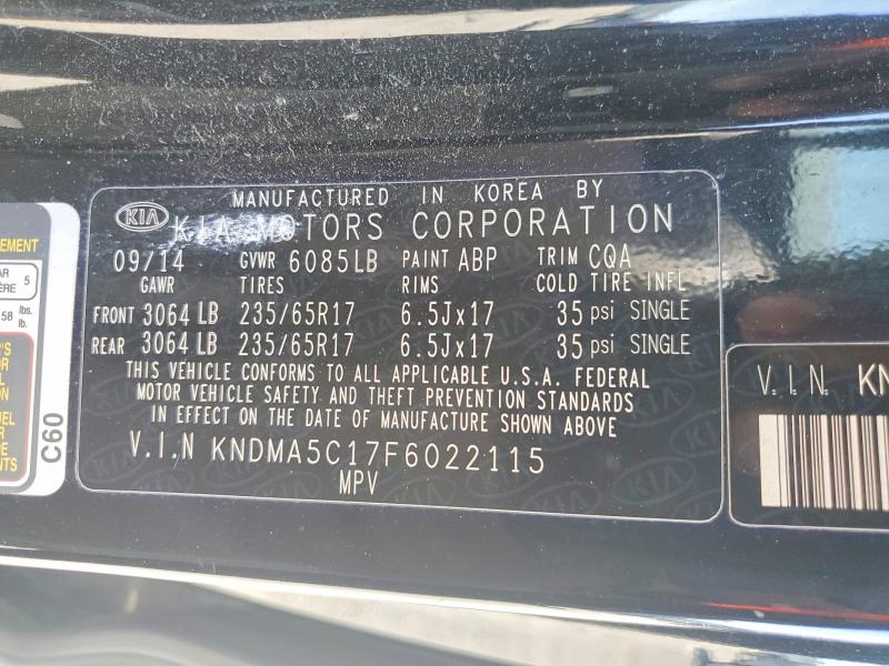69189296 :رقم المزاد ، KNDMA5C17F6022115 vin ، 2015 Kia Sedona مزاد بيع
