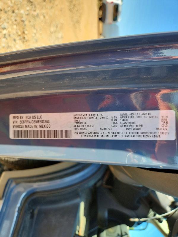 67937386 :رقم المزاد ، 3C6FRVJG5ME503763 vin ، 2021 Ram Promaster 3500 مزاد بيع