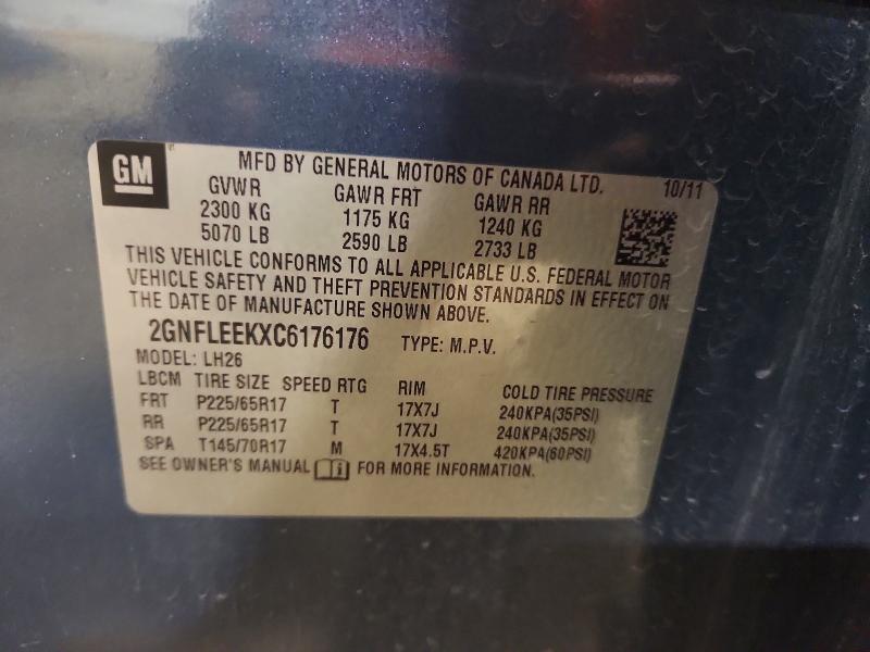 Продаж на аукціоні авто 2012 Chevrolet Equinox, vin: 2GNFLEEKXC6176176, номер лоту: 70904056