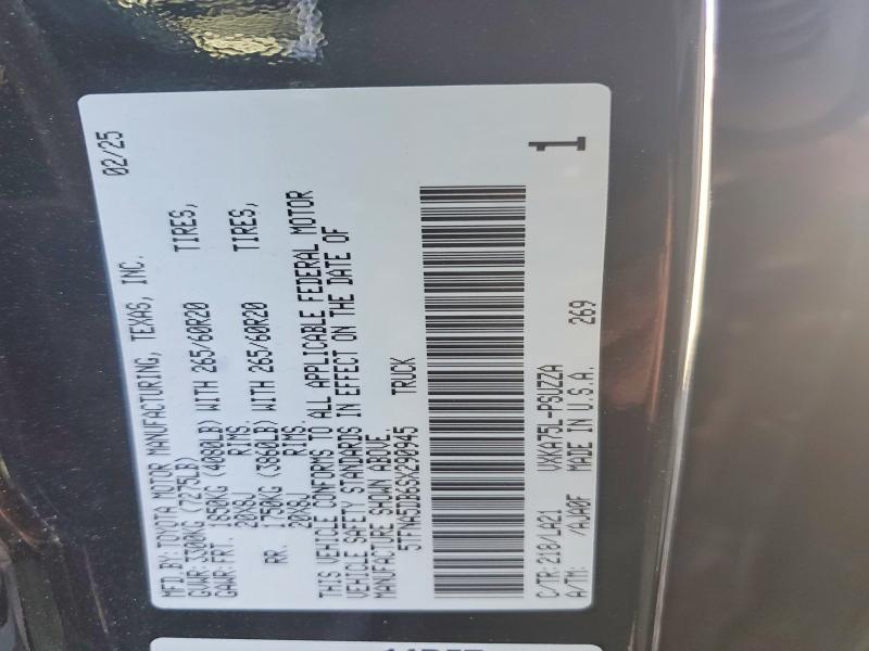 68216016 :رقم المزاد ، 5TFNA5DB6SX290945 vin ، 2025 Toyota Tundra مزاد بيع
