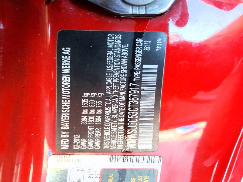 Aukcja sprzedaży 2012 Mini Cooper, vin: WMWSU3C53CT367917, numer aukcji: 67688416