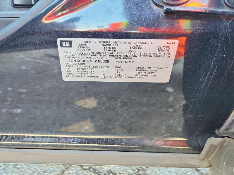 Aukcja sprzedaży 2015 Chevrolet Equinox, vin: 2GNALBEK7F6186628, numer aukcji: 68786446