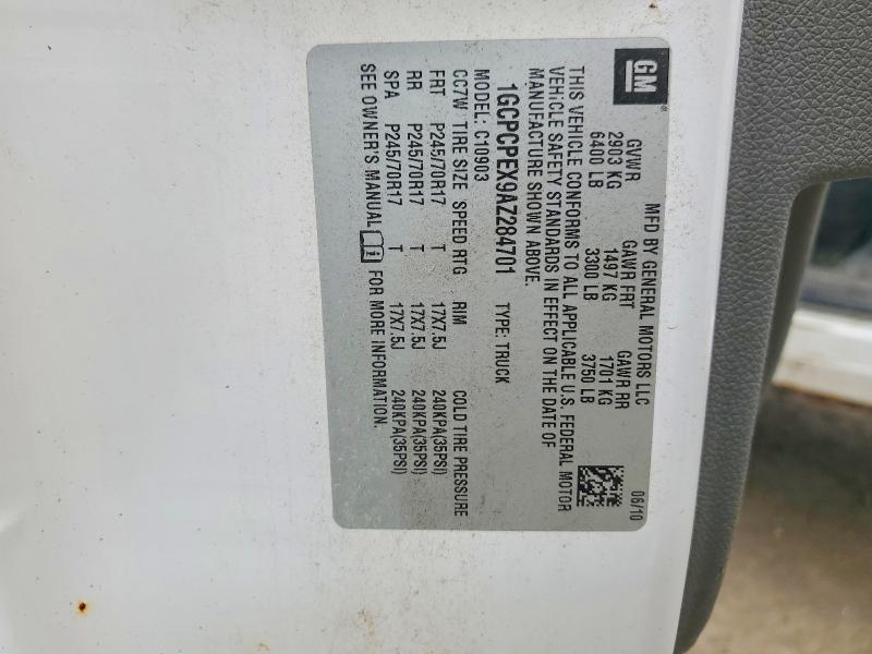 2010 Chevrolet Silverado მანქანა იყიდება აუქციონზე, vin: 1GCPCPEX9AZ284701, აუქციონის ნომერი: 69916676