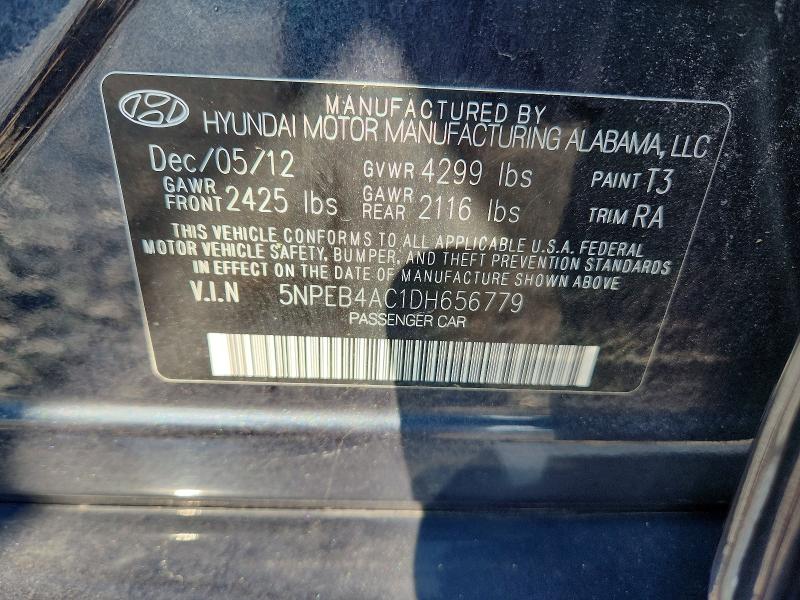 Продажа на аукционе авто 2013 Hyundai Sonata, vin: 5NPEB4AC1DH656779, номер лота: 67482806