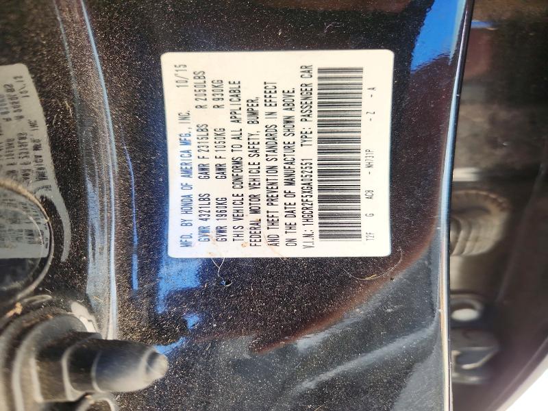 Продаж на аукціоні авто 2016 Honda Accord, vin: 1HGCR2F5XGA052551, номер лоту: 68884856