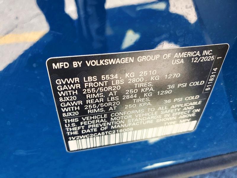 Aukcja sprzedaży 2026 Volkswagen Atlas Cross Sport, vin: 1V2WC2CA5TC216008, numer aukcji: 70598906