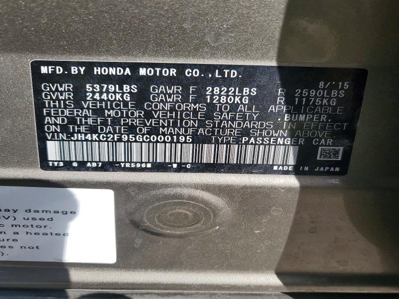 Продажа на аукционе авто 2016 Acura Rlx, vin: JH4KC2F95GC000195, номер лота: 67825066