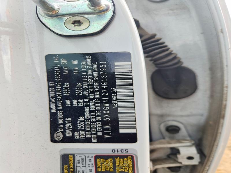 Aukcja sprzedaży 2017 Kia Optima, vin: 5XXGW4L27HG137951, numer aukcji: 68497386