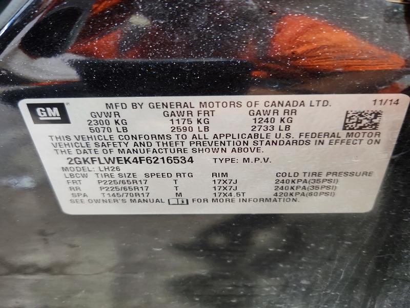 Aukcja sprzedaży 2015 Gmc Terrain, vin: 2GKFLWEK4F6216534, numer aukcji: 68342416