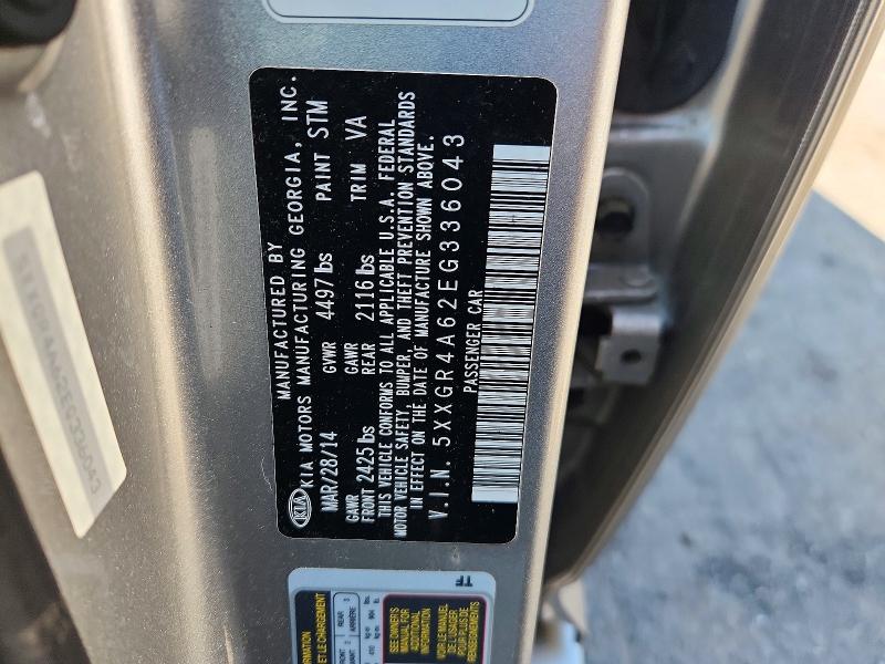69166236 :رقم المزاد ، 5XXGR4A62EG336043 vin ، 2014 Kia Optima مزاد بيع