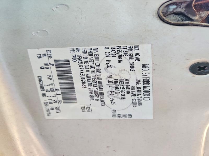 68536726 :رقم المزاد ، 1FMZU77KX5UB23683 vin ، 2005 Ford Explorer Sport Trac مزاد بيع