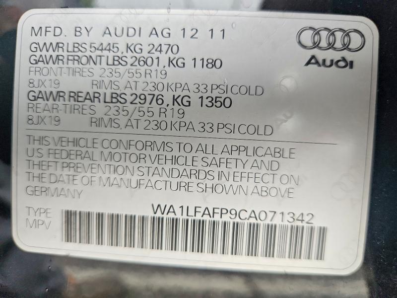 Aukcja sprzedaży 2012 Audi Q5, vin: WA1LFAFP9CA071342, numer aukcji: 67414656