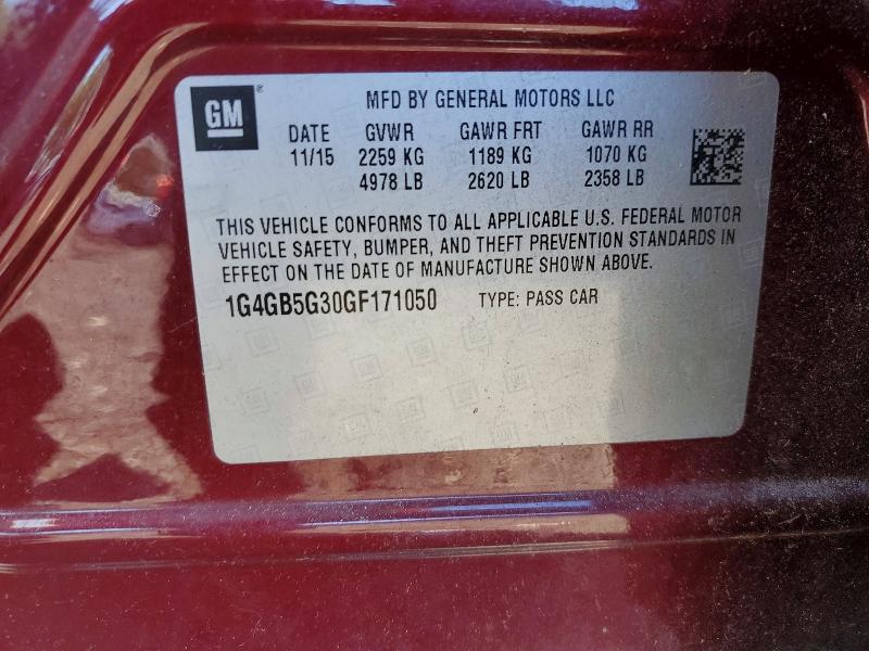 Aukcja sprzedaży 2016 Buick Lacrosse, vin: 1G4GB5G30GF171050, numer aukcji: 68881126