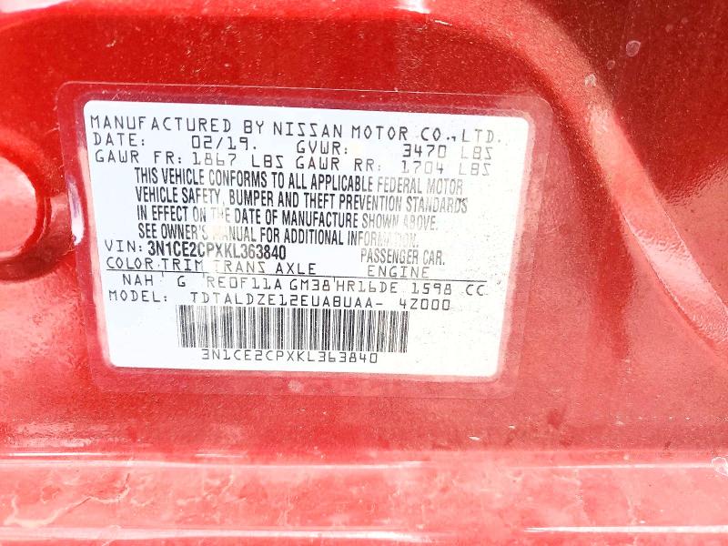 Продаж на аукціоні авто 2019 Nissan Versa Note, vin: 3N1CE2CPXKL363840, номер лоту: 68372976