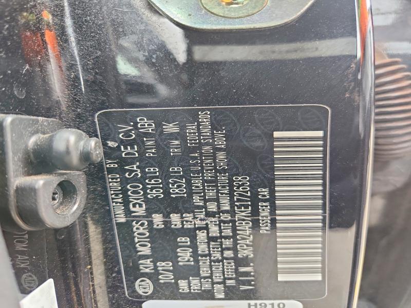 Aukcja sprzedaży 2019 Kia Rio, vin: 3KPA24AB7KE172638, numer aukcji: 70186816