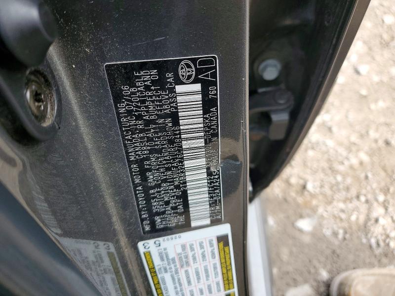 Aukcja sprzedaży 2006 Toyota Corolla, vin: 2T1BR32E76C708446, numer aukcji: 71012306