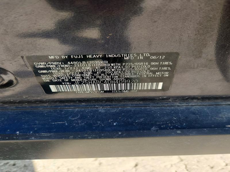 Продаж на аукціоні авто 2013 Subaru Forester, vin: JF2SHABC4DH409920, номер лоту: 68010016