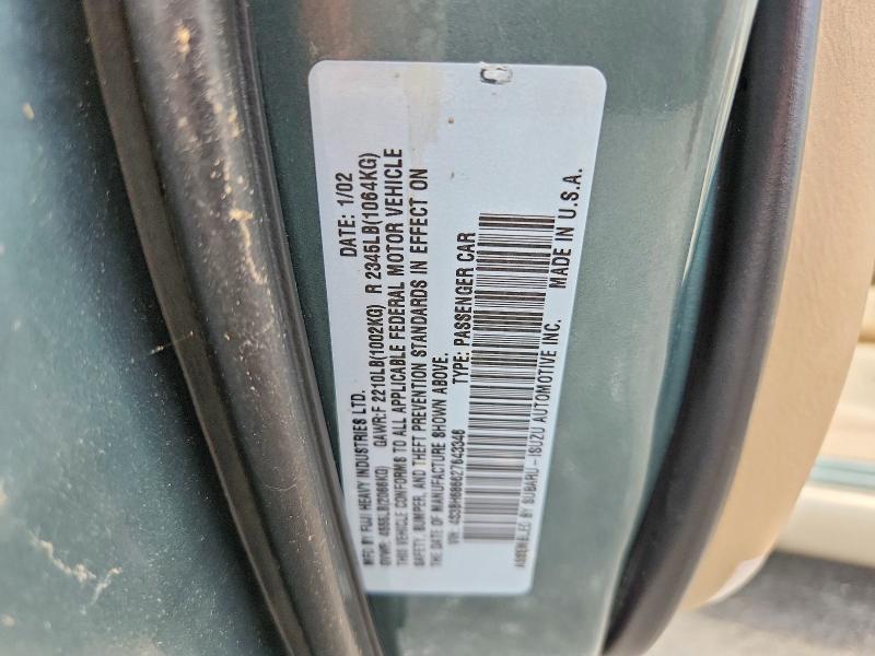 Aukcja sprzedaży 2002 Subaru Legacy, vin: 4S3BH686627643346, numer aukcji: 69323686