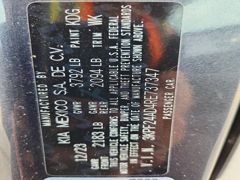 Продажа на аукционе авто 2024 Kia Forte, vin: 3KPF24AD4RE737347, номер лота: 70556636