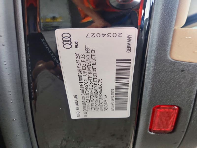 Aukcja sprzedaży 2022 Audi A4, vin: WAUABAF48NN014024, numer aukcji: 67309316