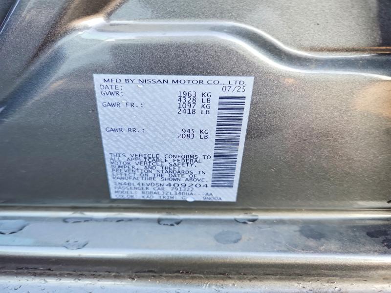 Aukcja sprzedaży 2025 Nissan Altima, vin: 1N4BL4EV0SN409204, numer aukcji: 66850546