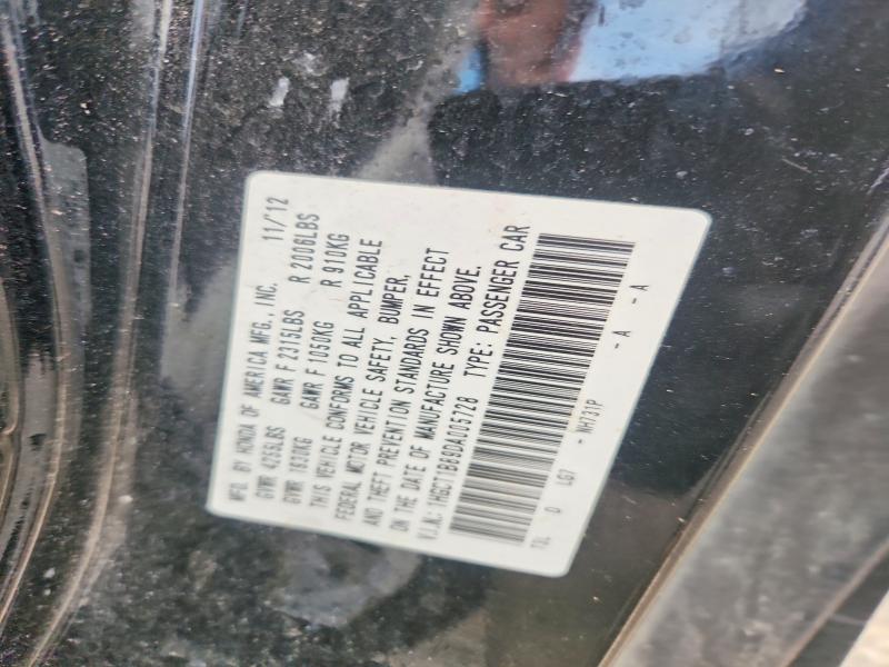 2013 Honda Accord მანქანა იყიდება აუქციონზე, vin: 1HGCT1B89DA005728, აუქციონის ნომერი: 69757016