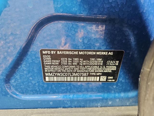 Продаж на аукціоні авто 2020 Mini Cooper, vin: WMZYW3C07L3M07587, номер лоту: 69399676