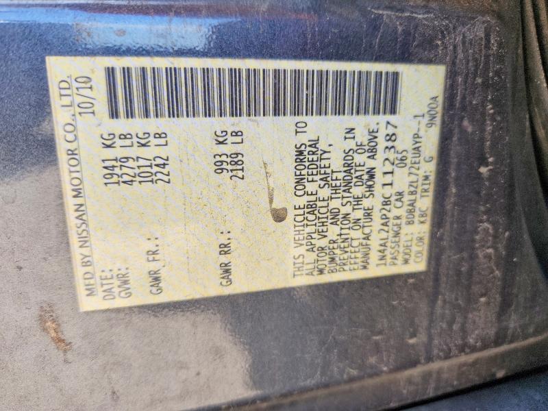 Продаж на аукціоні авто 2011 Nissan Altima, vin: 1N4AL2AP2BC112387, номер лоту: 70721226