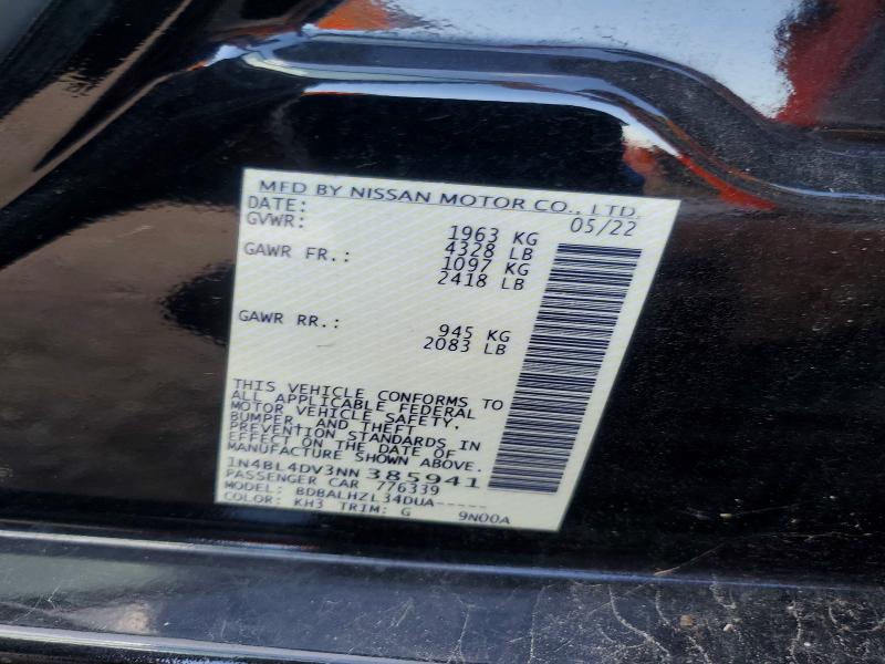 Aukcja sprzedaży 2022 Nissan Altima, vin: 1N4BL4DV3NN385941, numer aukcji: 68960166