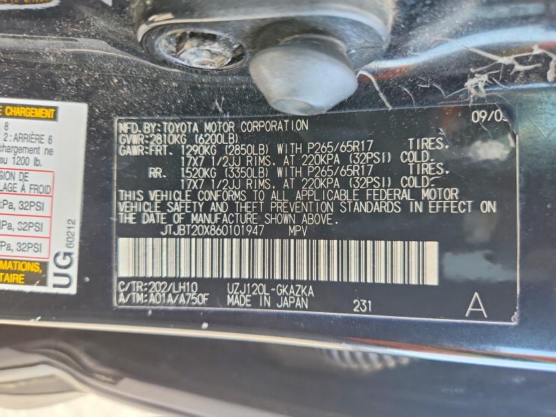 Продаж на аукціоні авто 2006 Lexus Gx, vin: JTJBT20X860101947, номер лоту: 68515386