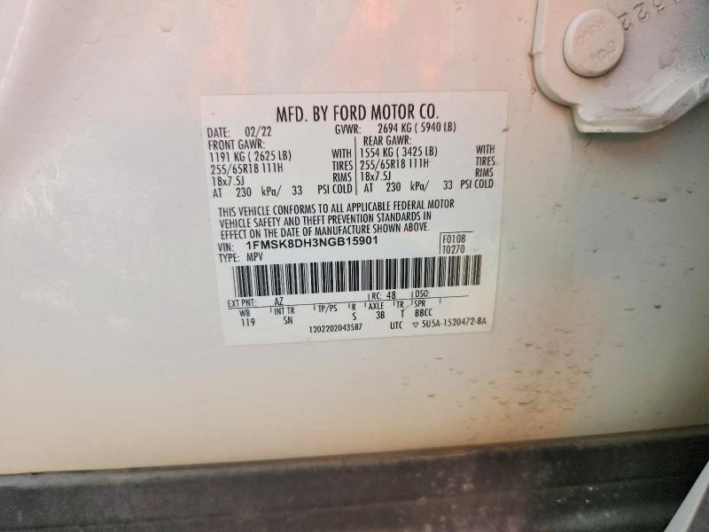 Продажа на аукционе авто 2022 Ford Explorer, vin: 1FMSK8DH3NGB15901, номер лота: 65636386
