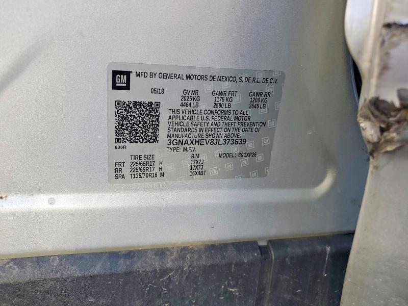 Aukcja sprzedaży 2018 Chevrolet Equinox, vin: 3GNAXHEV8JL373639, numer aukcji: 67005416