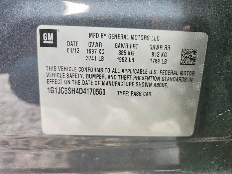 70894256 :رقم المزاد ، 1G1JC5SH4D4170560 vin ، 2013 Chevrolet Sonic مزاد بيع
