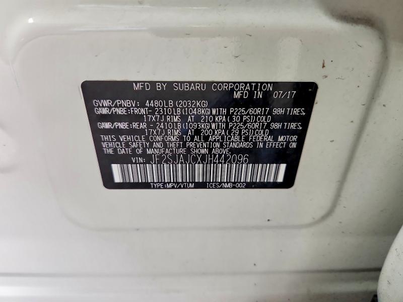 Aukcja sprzedaży 2018 Subaru Forester, vin: JF2SJAJCXJH442096, numer aukcji: 70543306