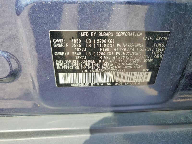 Продажа на аукционе авто 2018 Subaru Outback, vin: 4S4BSENC1J3335394, номер лота: 69567876