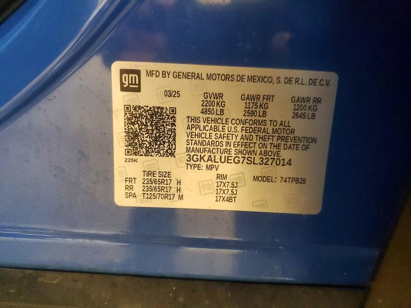 2025 Gmc Terrain მანქანა იყიდება აუქციონზე, vin: 3GKALUEG7SL327014, აუქციონის ნომერი: 68171216