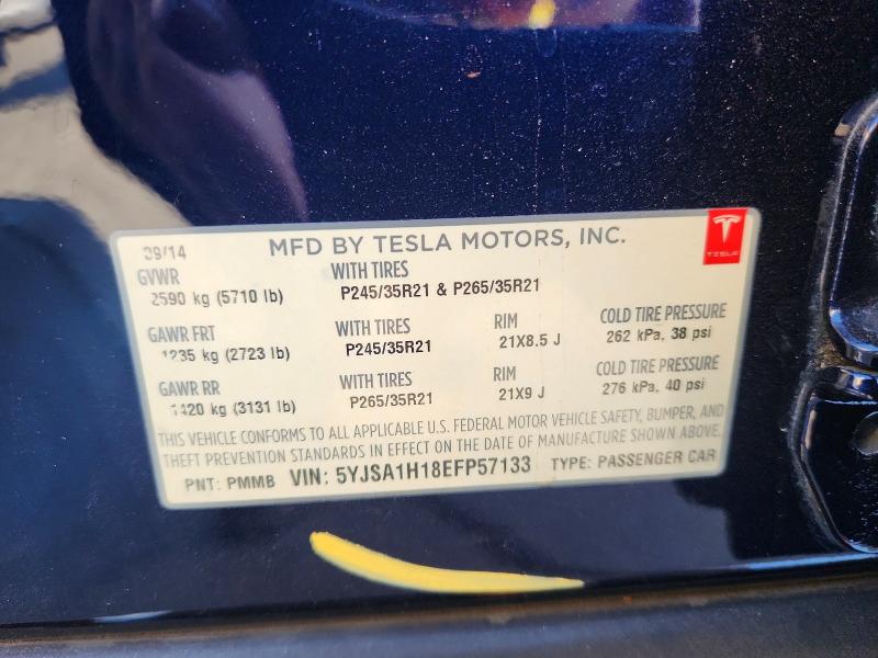 Продажа на аукционе авто 2014 Tesla Model S, vin: 5YJSA1H18EFP57133, номер лота: 59409906