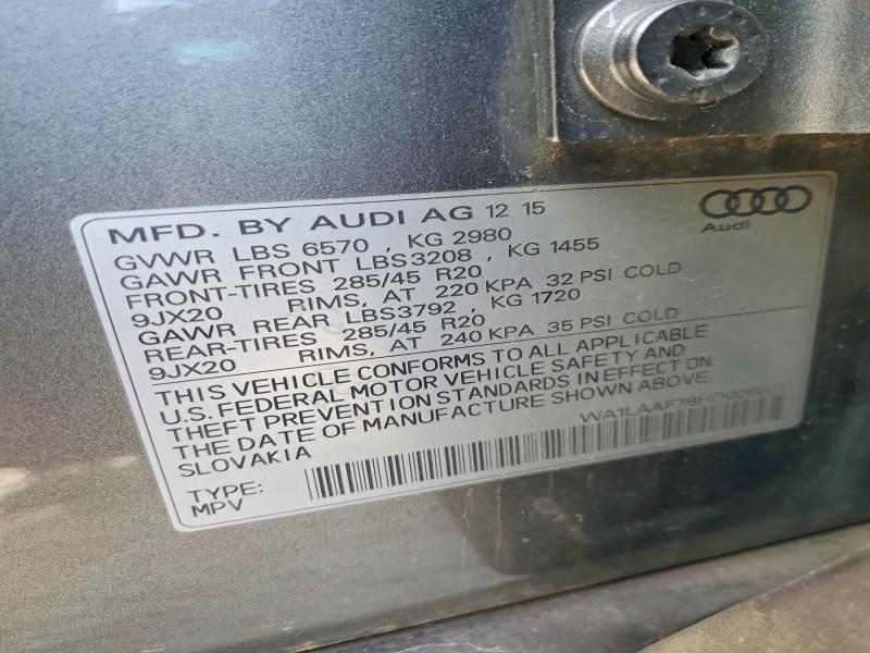 Aukcja sprzedaży 2017 Audi Q7, vin: WA1LAAF78HD005661, numer aukcji: 68754716