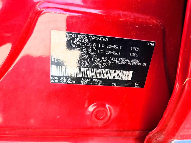 Продажа на аукционе авто 2016 Toyota Rav4, vin: JTMYFREVXGJ067722, номер лота: 67211016