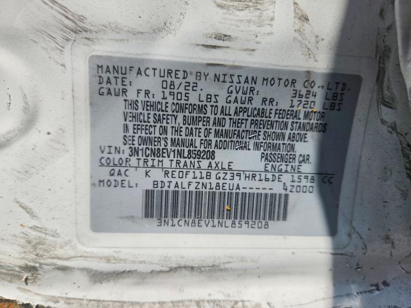 Продажа на аукционе авто 2022 Nissan Versa, vin: 3N1CN8EV1NL859208, номер лота: 67356886