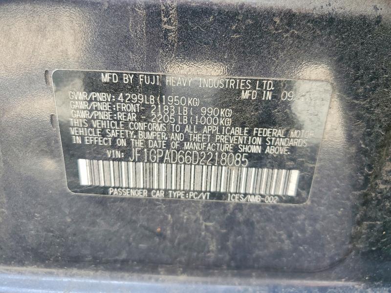 Продаж на аукціоні авто 2013 Subaru Impreza, vin: JF1GPAD66D2218085, номер лоту: 68991116