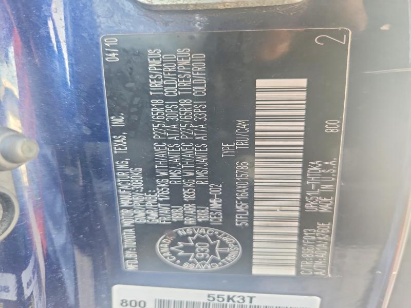 Aukcja sprzedaży 2010 Toyota Tundra, vin: 5TFLM5F16AX015786, numer aukcji: 67715696