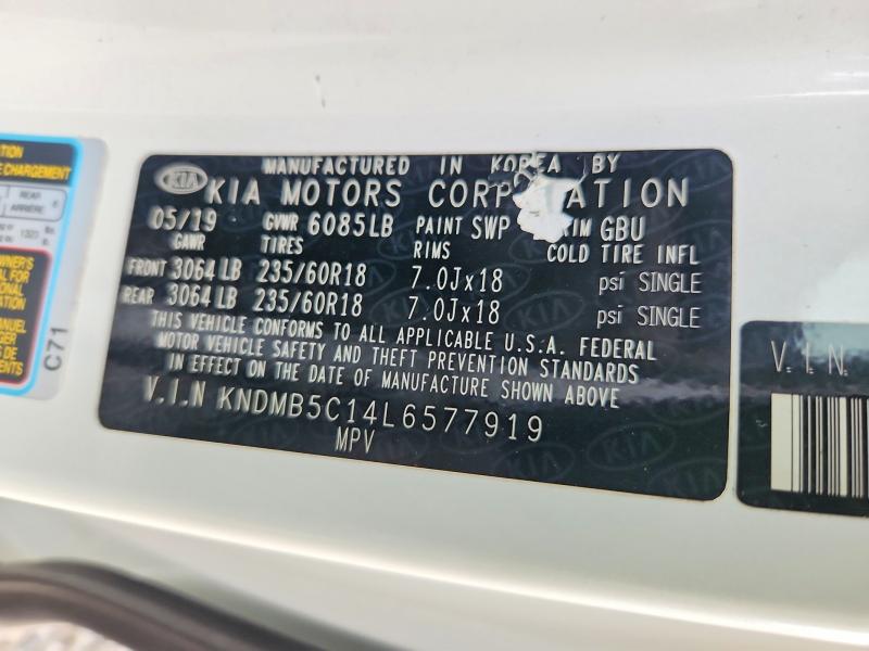 2020 Kia Sedona მანქანა იყიდება აუქციონზე, vin: KNDMB5C14L6577919, აუქციონის ნომერი: 69003346