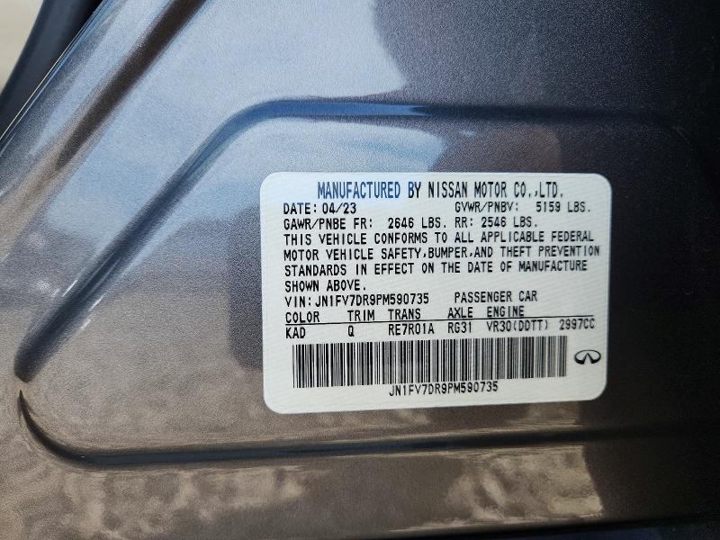 68029096 :رقم المزاد ، JN1FV7DR9PM590735 vin ، 2023 Infiniti Q50 مزاد بيع