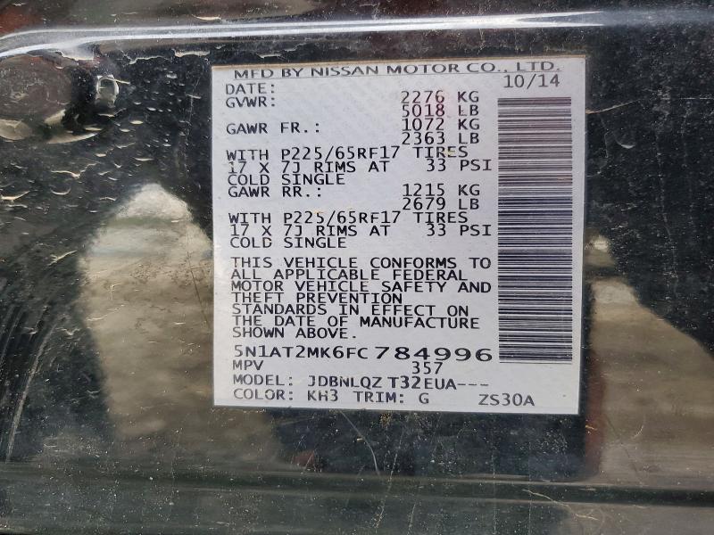 Aukcja sprzedaży 2015 Nissan Rogue, vin: 5N1AT2MK6FC784996, numer aukcji: 70980946