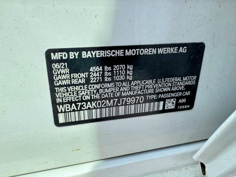 Aukcja sprzedaży 2021 Bmw 228xi, vin: WBA73AK02M7J79970, numer aukcji: 69823646