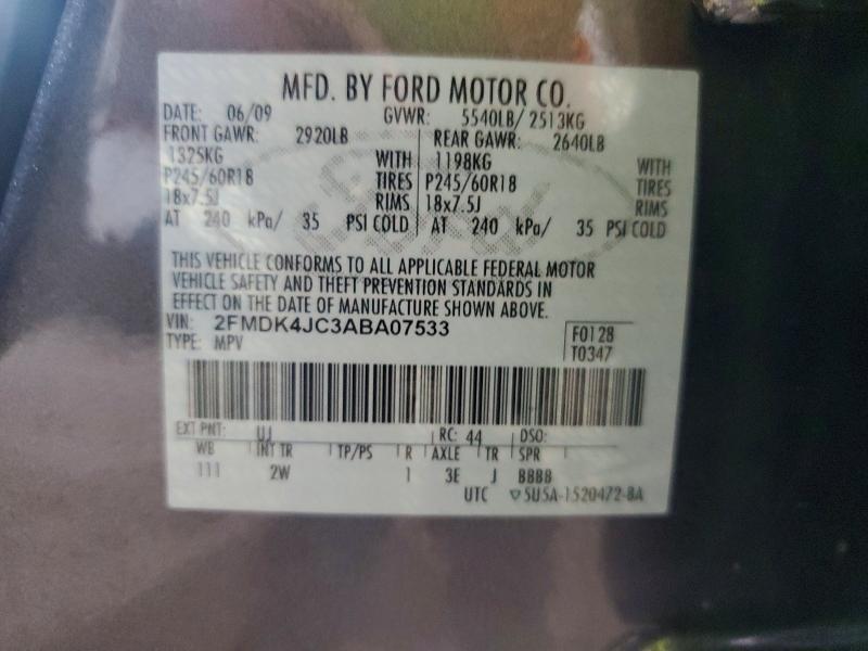 Auction sale of the 2010 Ford Edge, vin: 2FMDK4JC3ABA07533, lot number: 69293086